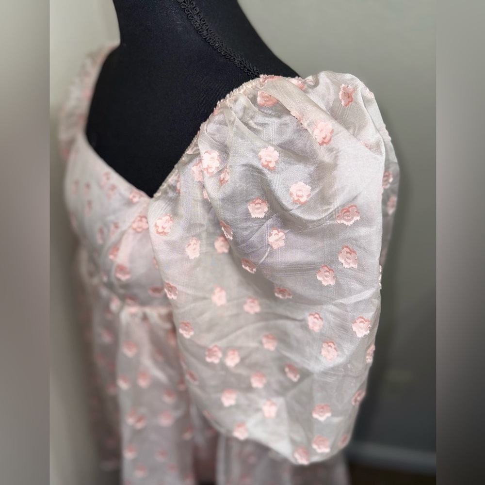 Storia Cottagecore Floral Puff‎ Sleeve Babydoll Dress- Size Medium - Picture 7 of 10